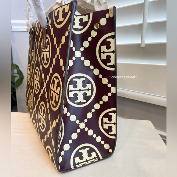 🔥HP🔥NeW! Tory Burch T Monogram Contrast Embossed Tote - Picture 12 of 17